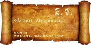 Rábel Vincencia névjegykártya